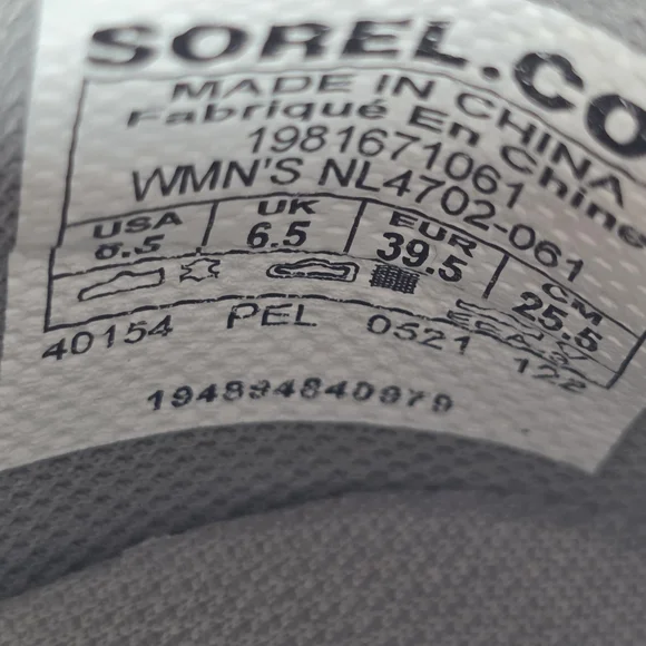 Sorel Women's Out N About Slip-On Casual Wedge Heeled Boot Grey White Size 8.5 - Picture 15 of 15